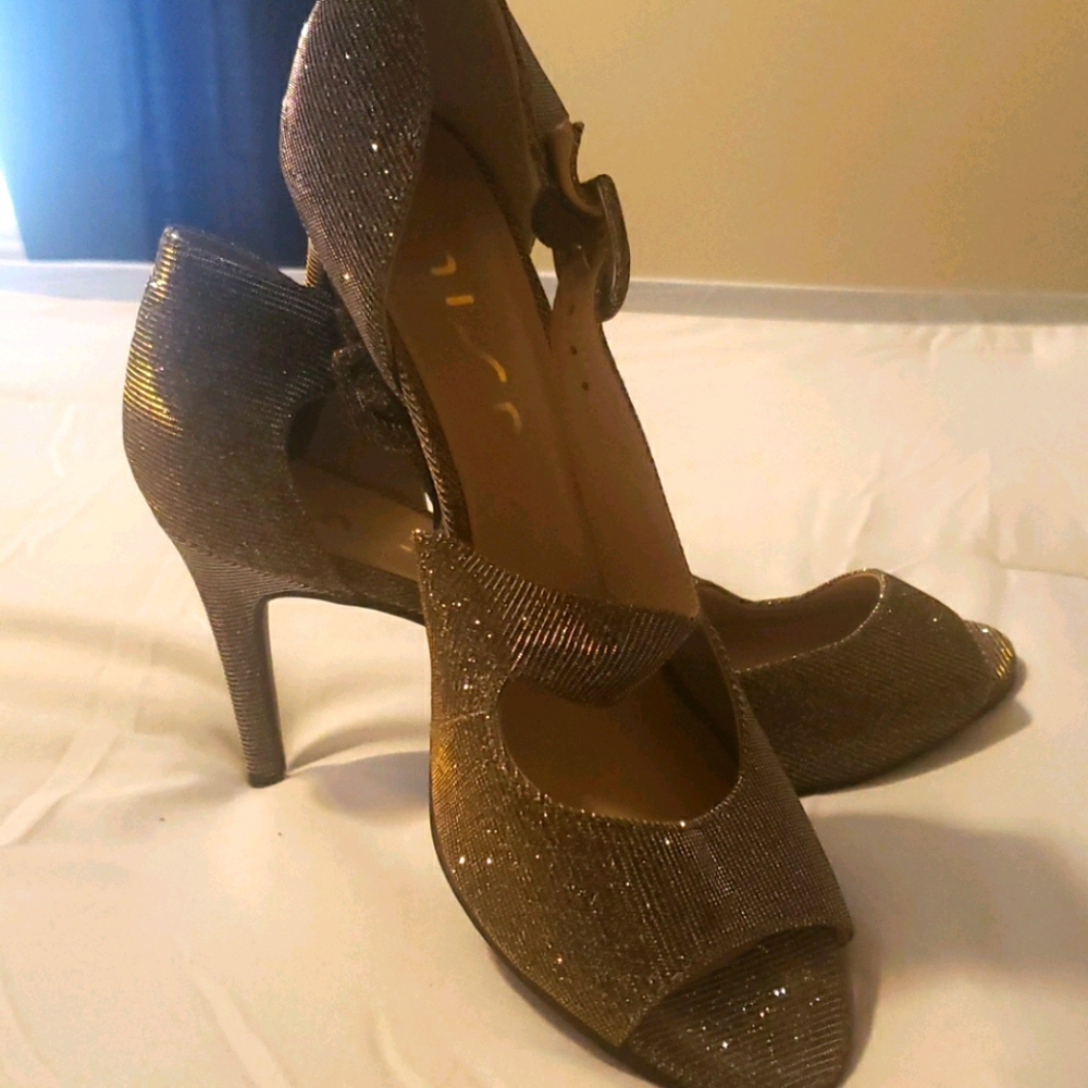 Glittered open toe dress sandals
